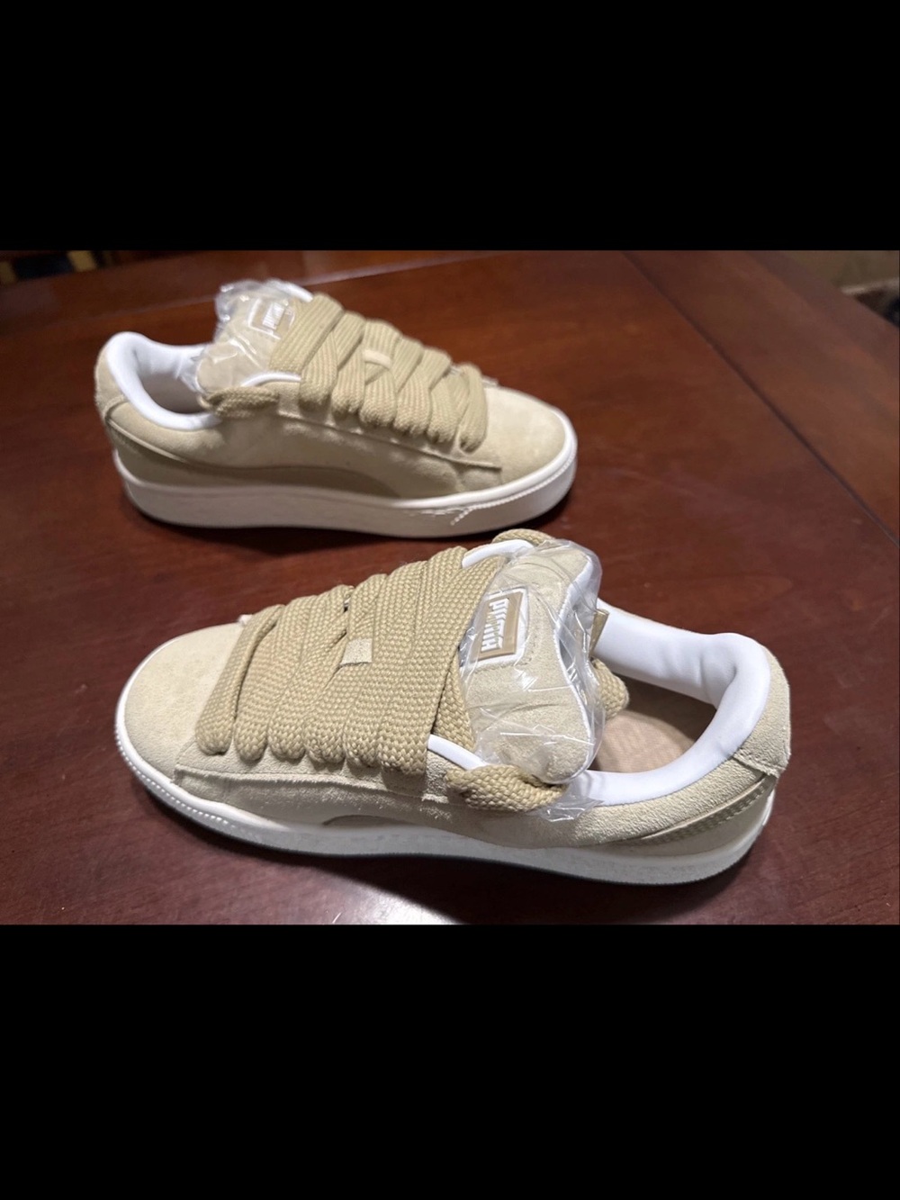 Puma Suede XL Putty Warm White Chunky Sneakers Size US Women 7 / Men 5.5